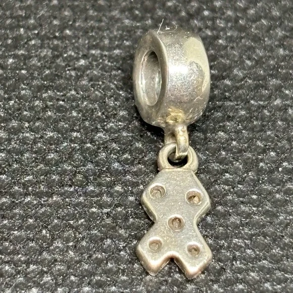 Pandora Breast Cancer Awareness Ribbon Dangle with Pink Zirconia Charm - Picture 2 of 4